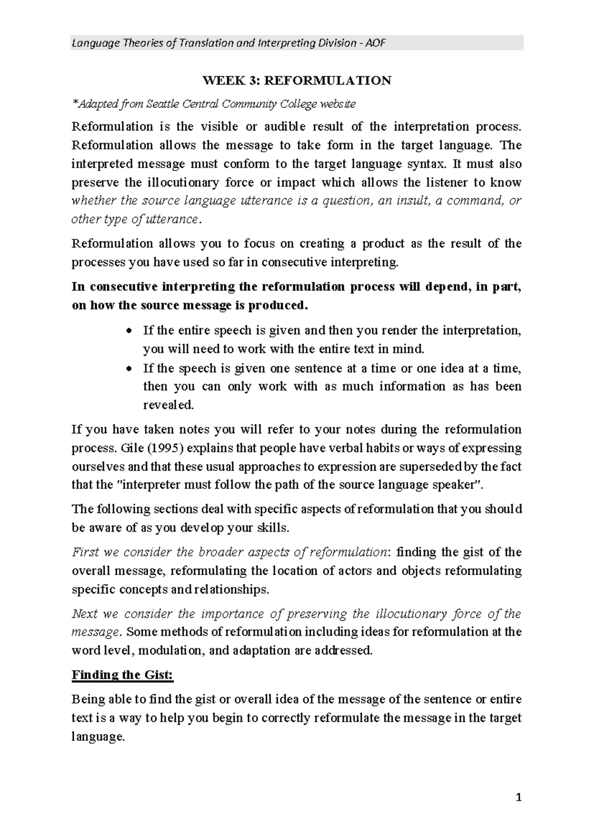 AOF 101: WEEK 3 - Understanding Reformulation in Translation ...