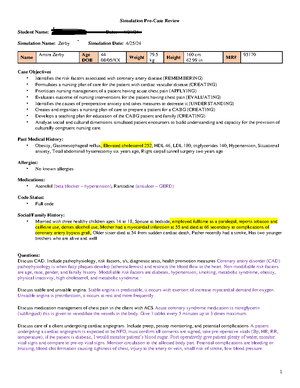 Bellemy - Simulation pre-case paperwork - Simulation Pre-Case Review ...