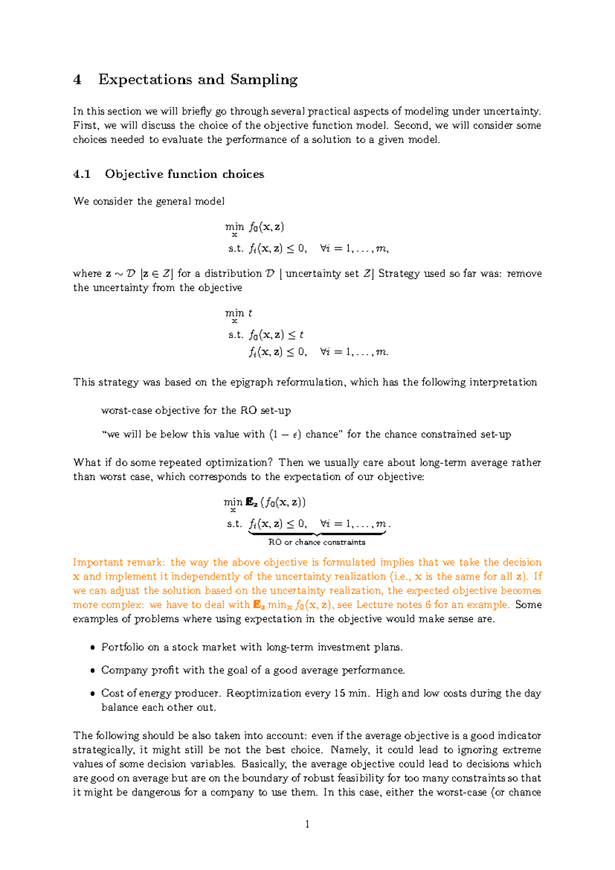 Course Notes 4: Modeling Uncertainty with Expectations & Sampling ...