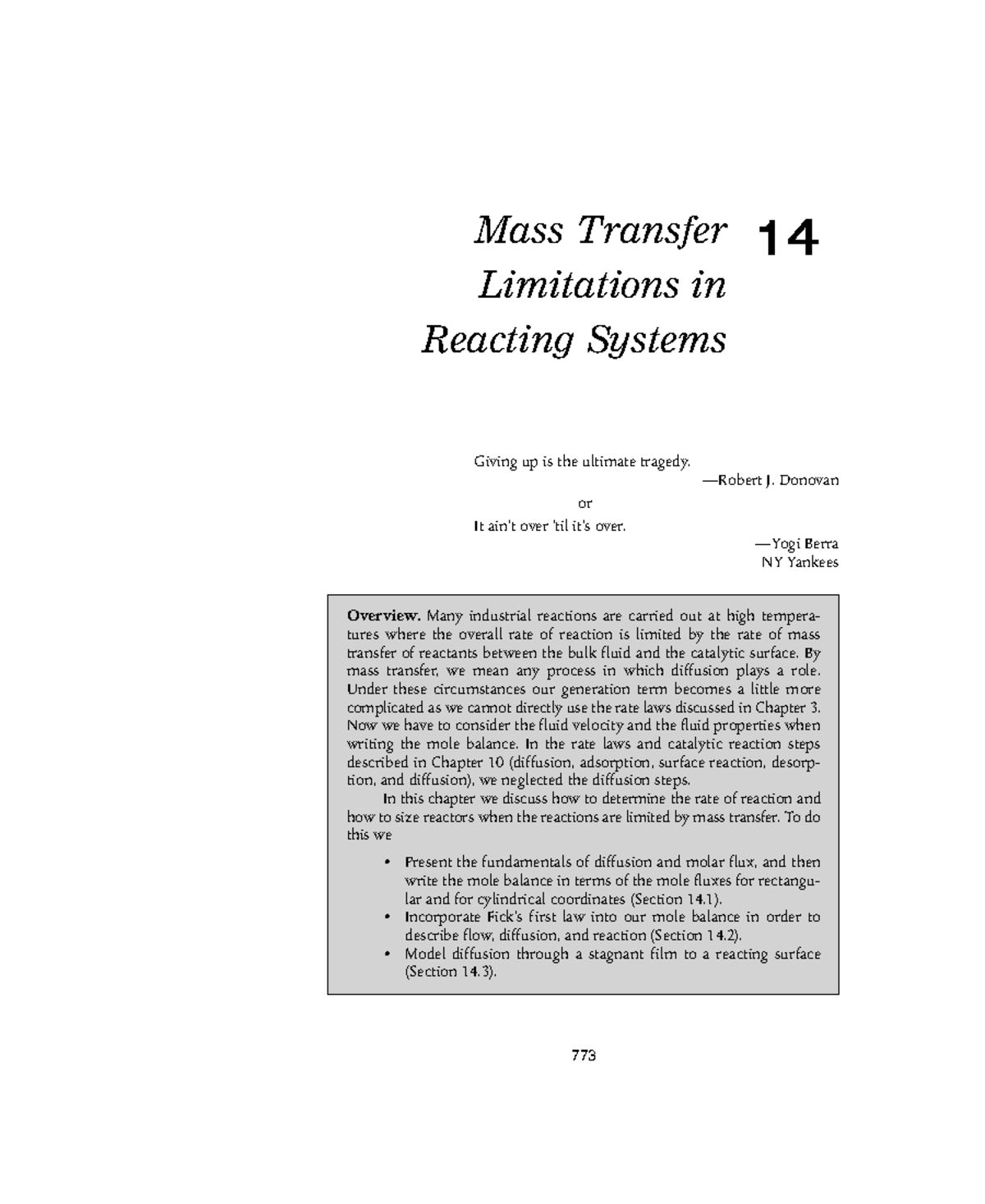 Mass Transfer Limitations in Reacting Systems - CRE 14 Insights - Studocu