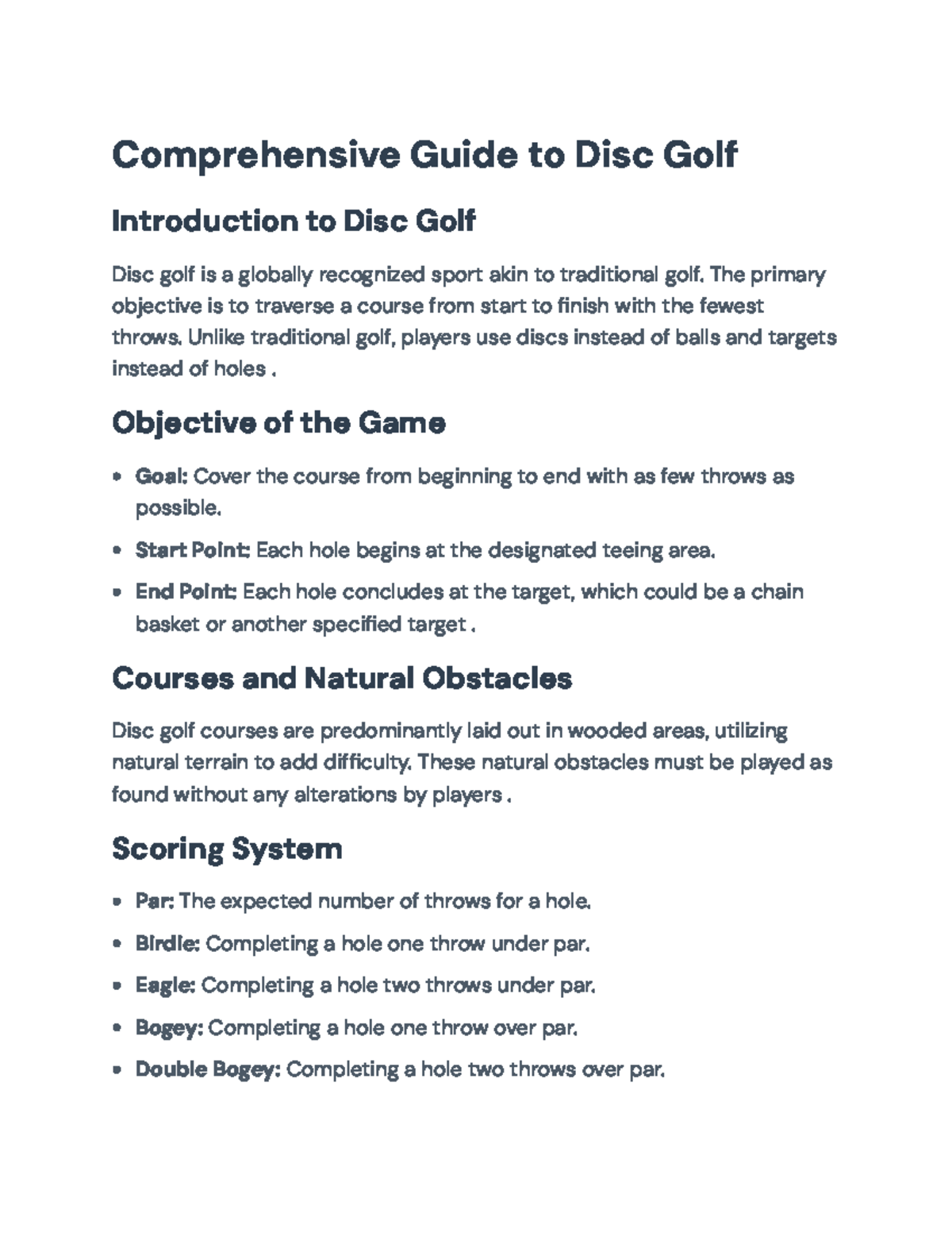 Comprehensive Guide to Disc Golf: Rules, Techniques, and Strategies ...