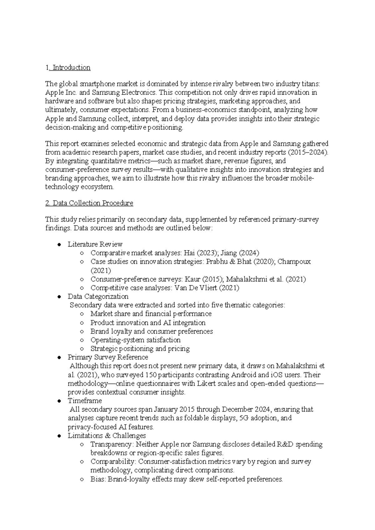 Analysis of Apple vs. Samsung: Market Trends & Strategies (BUS 101 ...