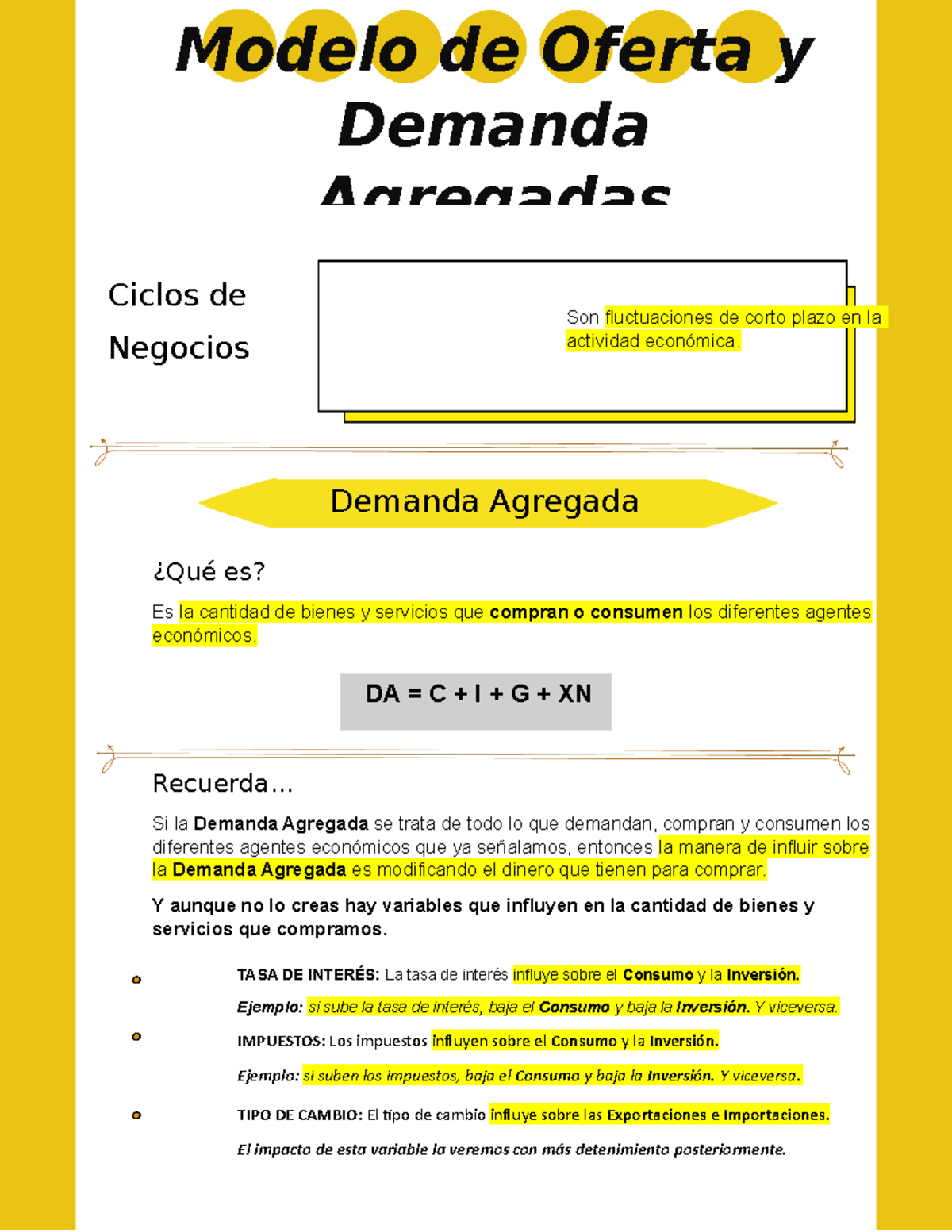 Modelo De Oferta Y Demanda Agregada