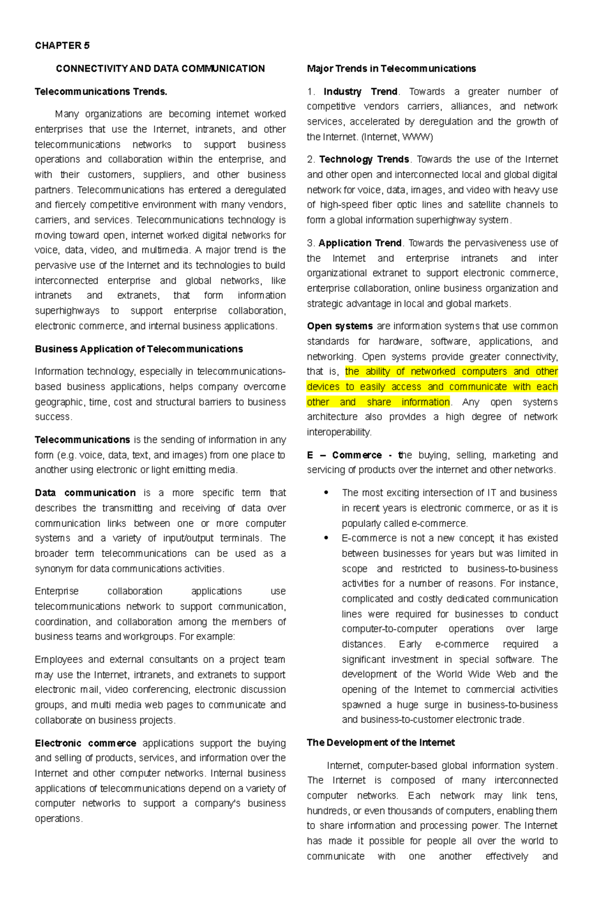 MIS Chapter 5 & 6: Connectivity and Data Communication Insights - Studocu