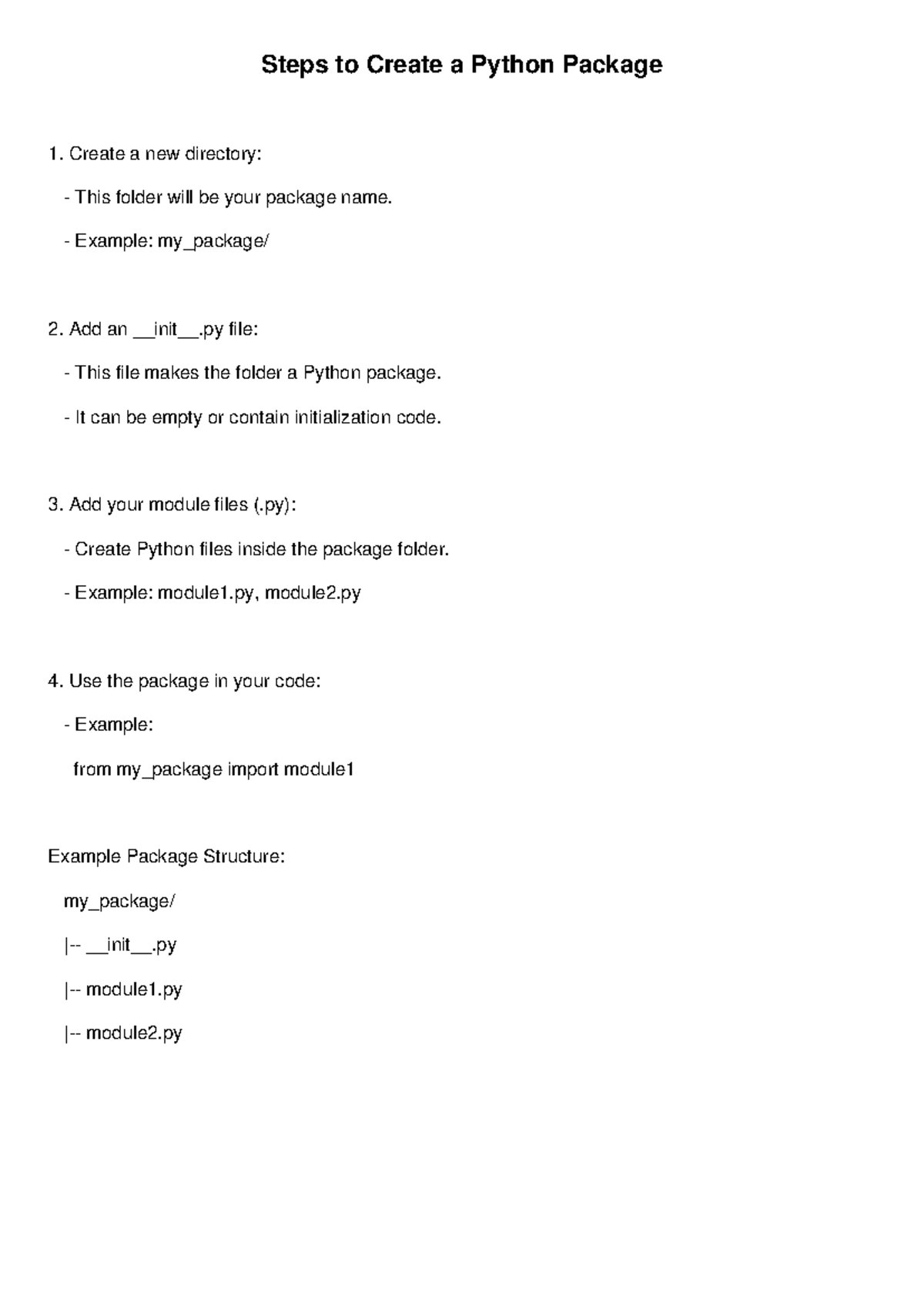 Steps to Create Python Package - Steps to Create a Python Package ...