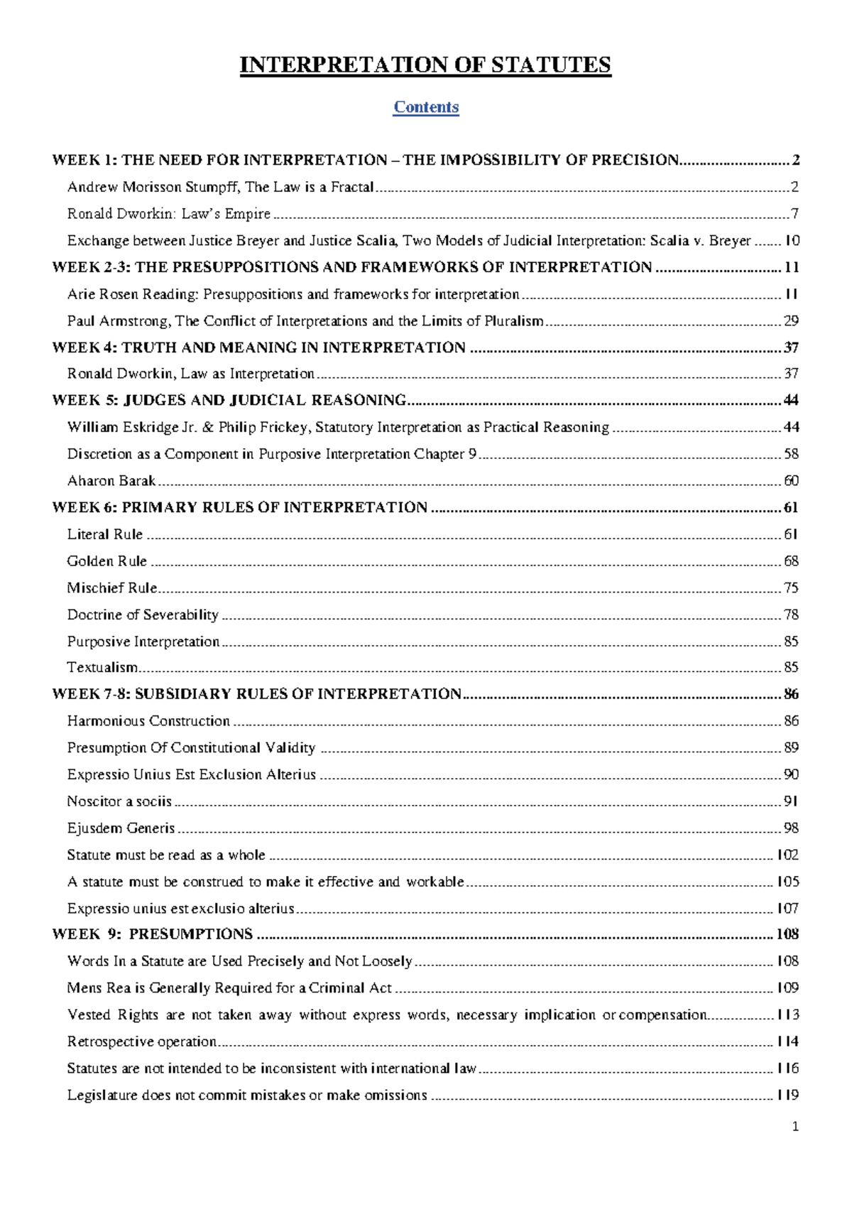 INTERPRETATION OF STATUTES: A COMPREHENSIVE OVERVIEW (LAW 101) - Studocu