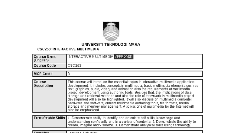CSC253: Interactive Multimedia Course Overview and Key Topics - Studocu