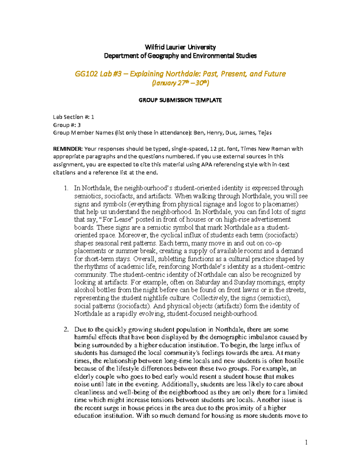 GG102 Lab #3 Group Submission Template - Wilfrid Laurier University ...