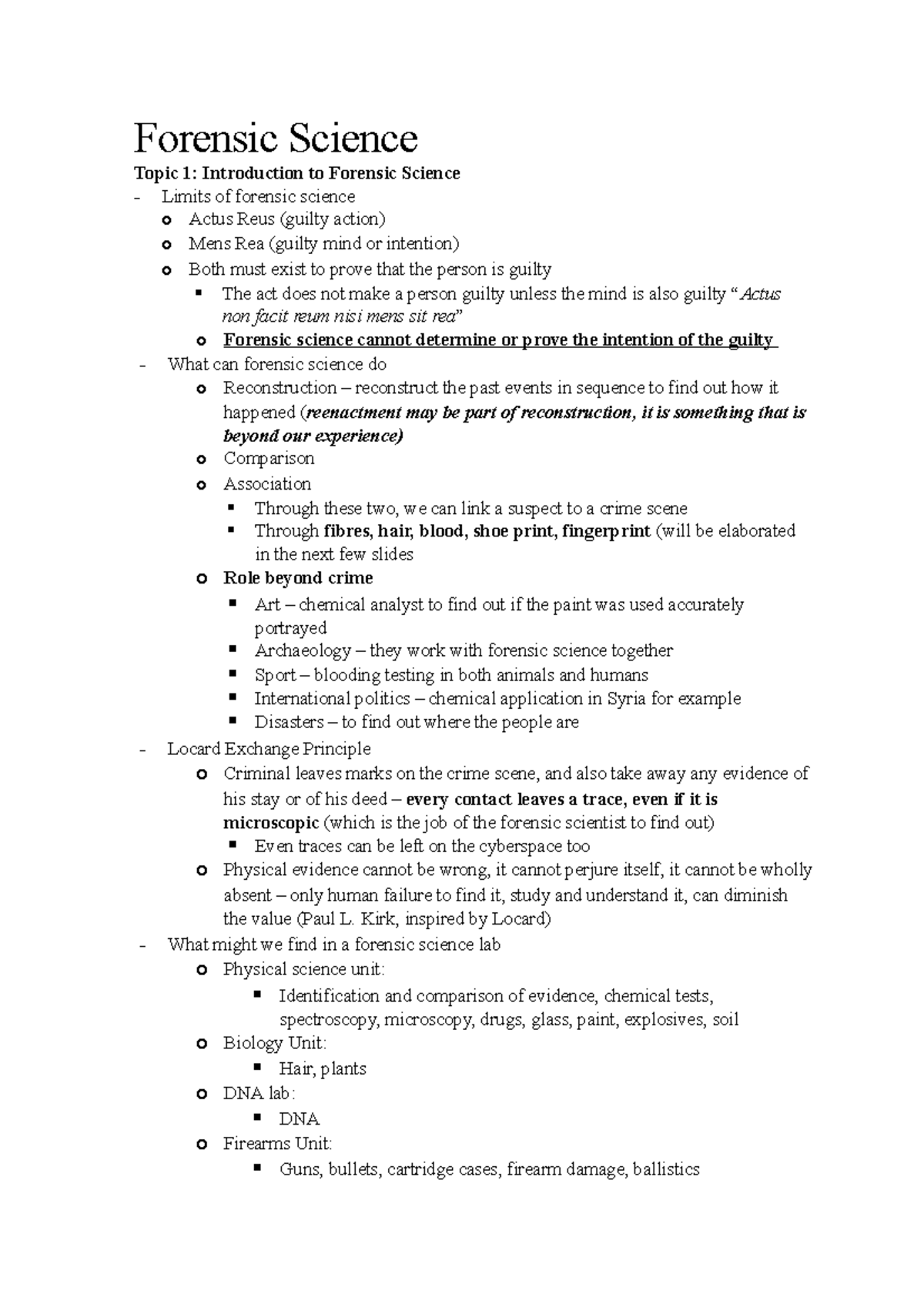 CM8002 - Forensic Science notes (2021) - CM8002 - NTU - Studocu
