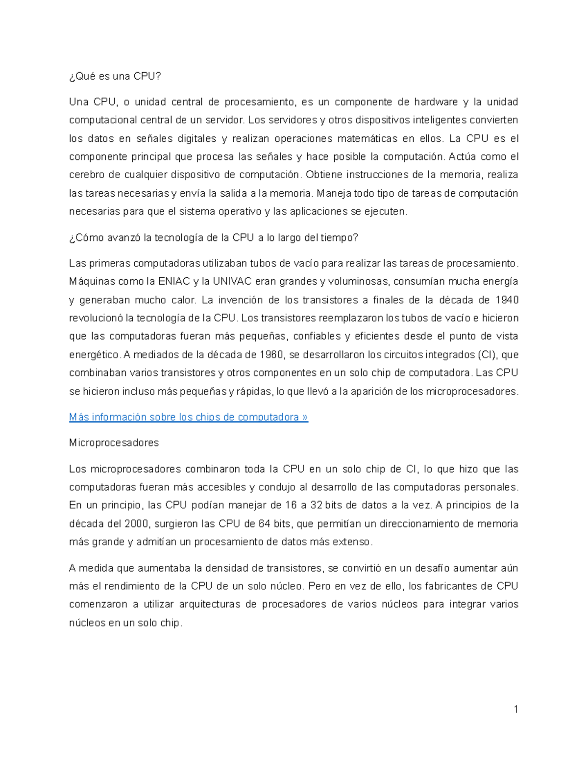 Título del documento: CPU y Memoria - Introducción a la CPU y a la RAM ...