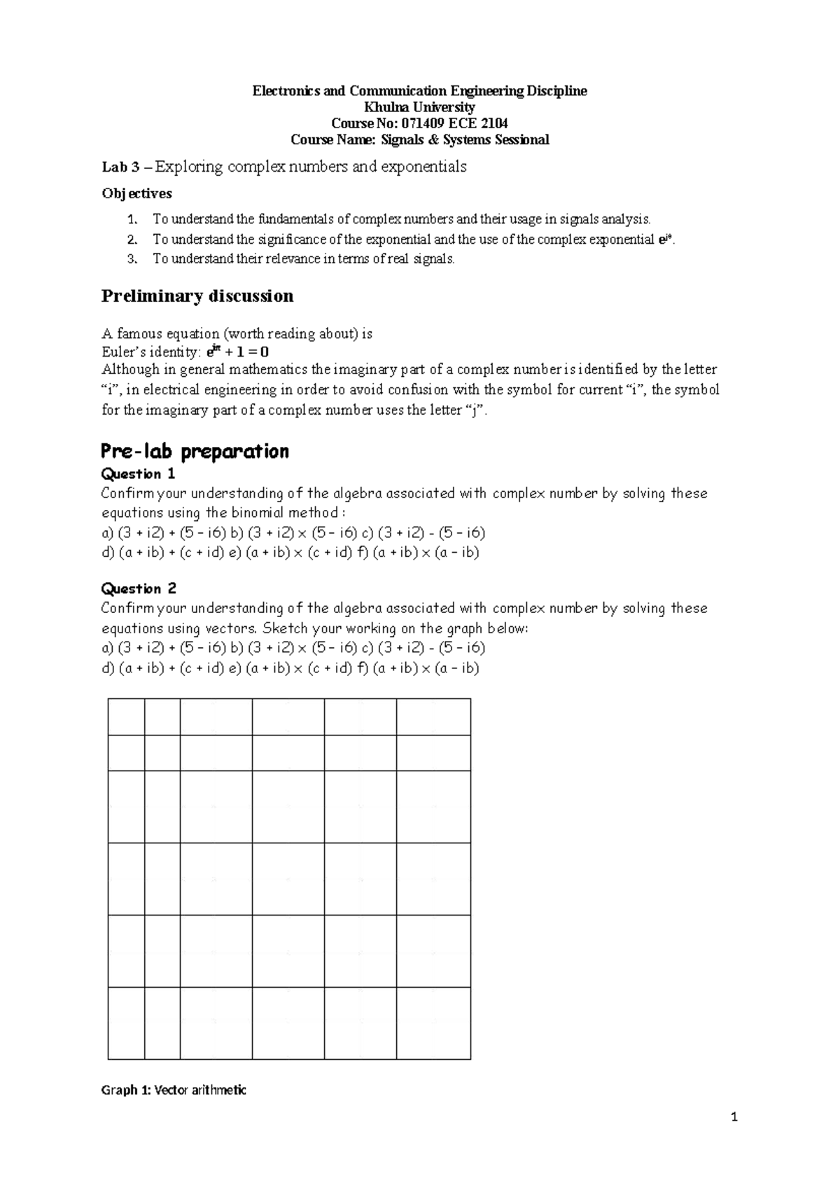 Signals and Systems Lab Manual 3 & 4 - ECE 2104 - Studocu