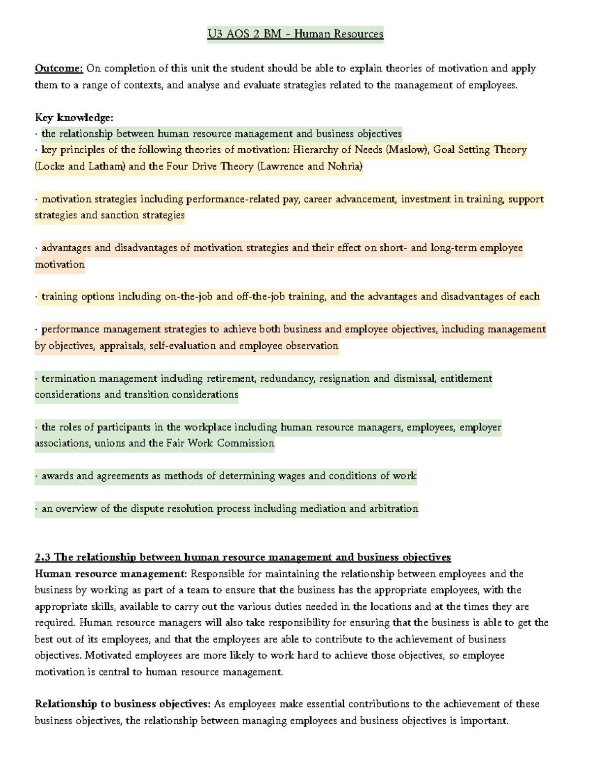 U3 AOS 2 BM - Theories and Strategies in Human Resource Management ...