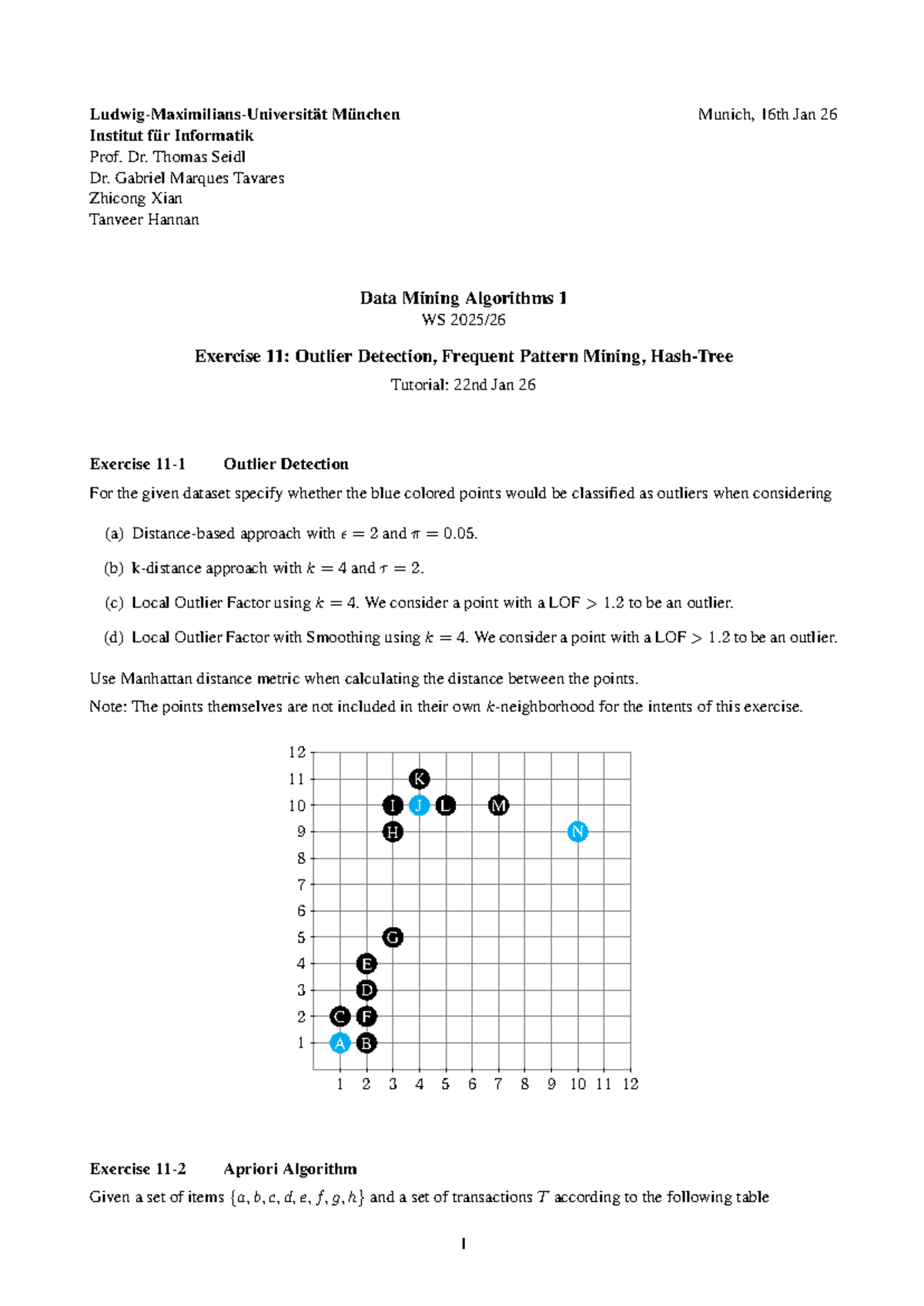 Data Mining Algorithms 1 WS Exercise 11: Outlier Detection & Patterns ...