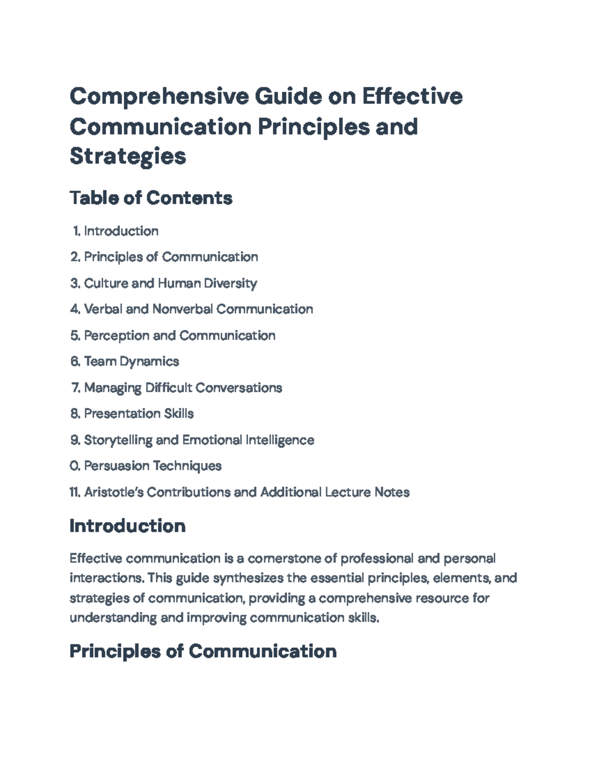 Effective Communication Principles and Strategies: A Comprehensive ...