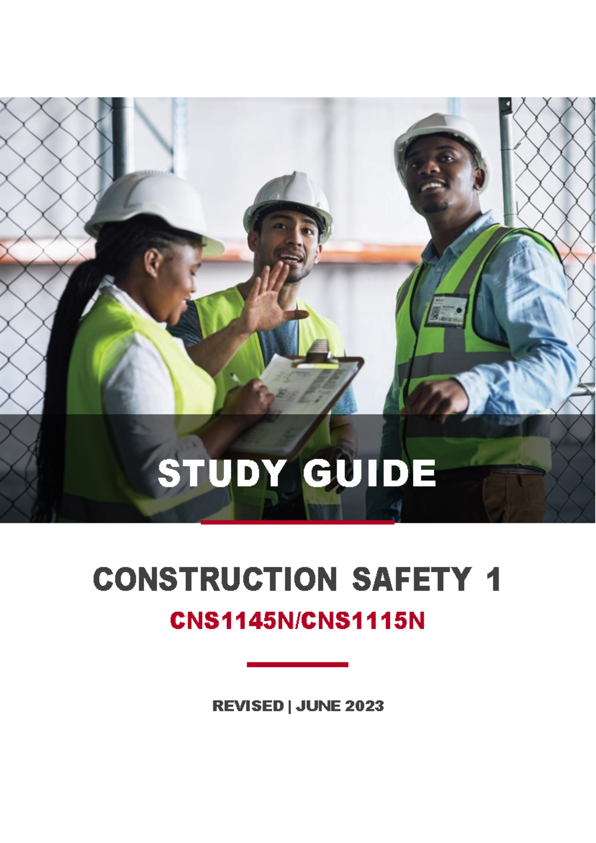 CNS1145N Construction Safety 1 Study Guide - Studocu