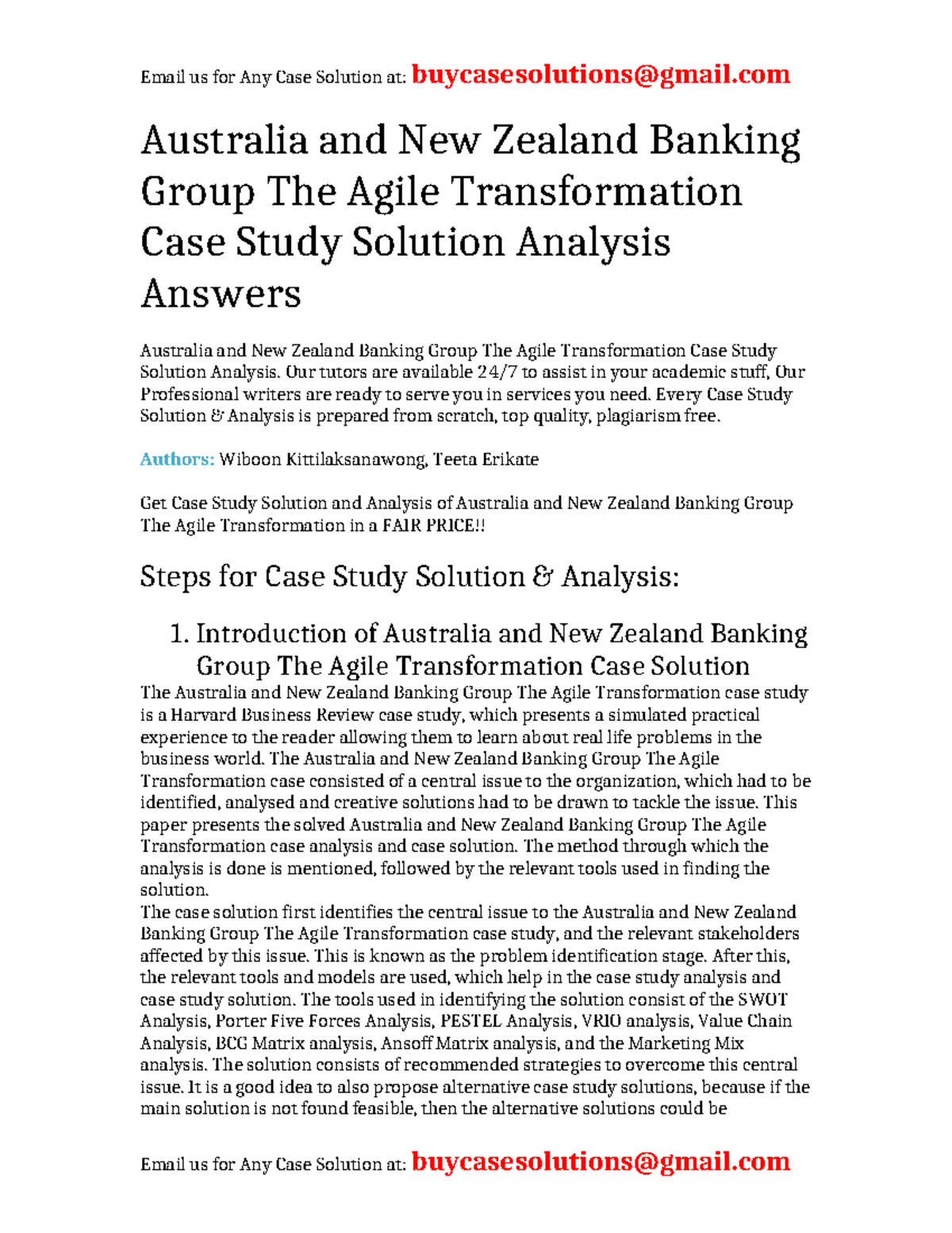 ANZ Bank Agile Transformation Case Study Solution & Analysis - Studocu