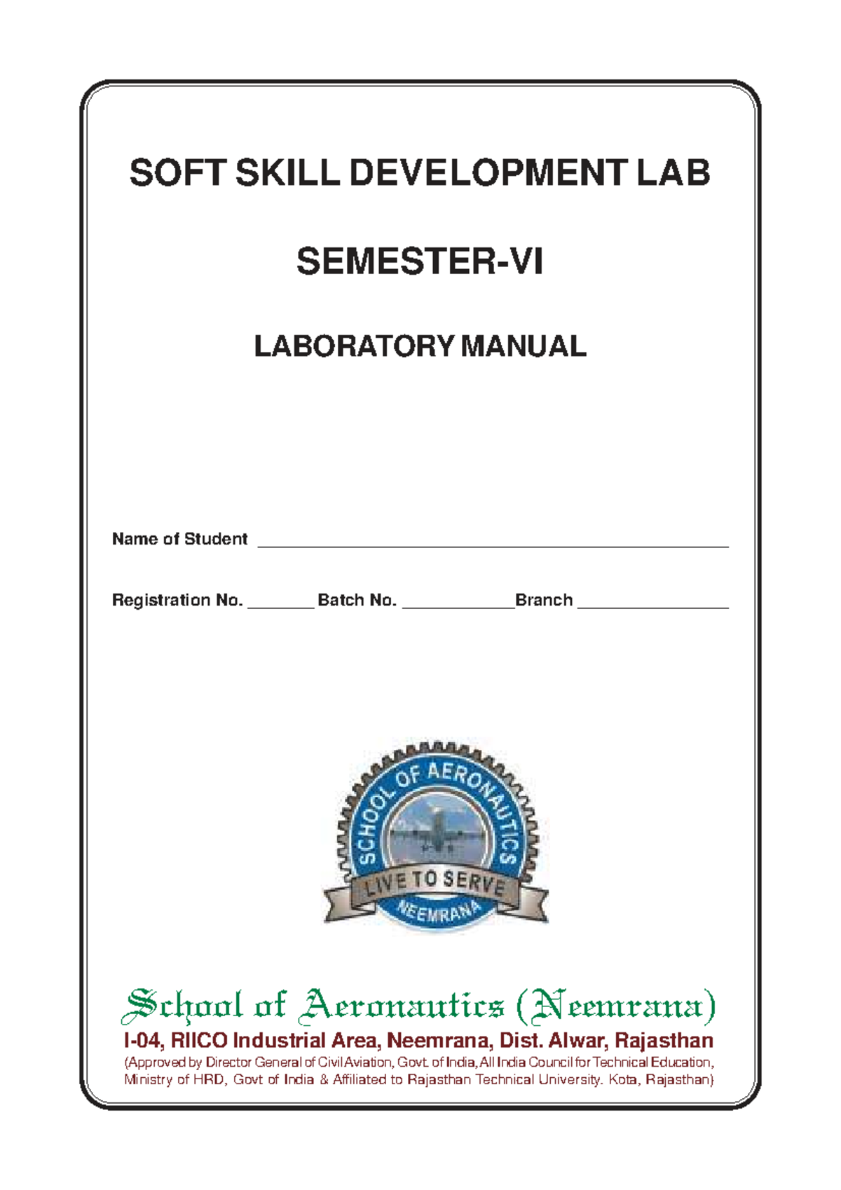 SOFT SKILL DEVELOPMENT LAB MANUAL - SEM 6 - Studocu