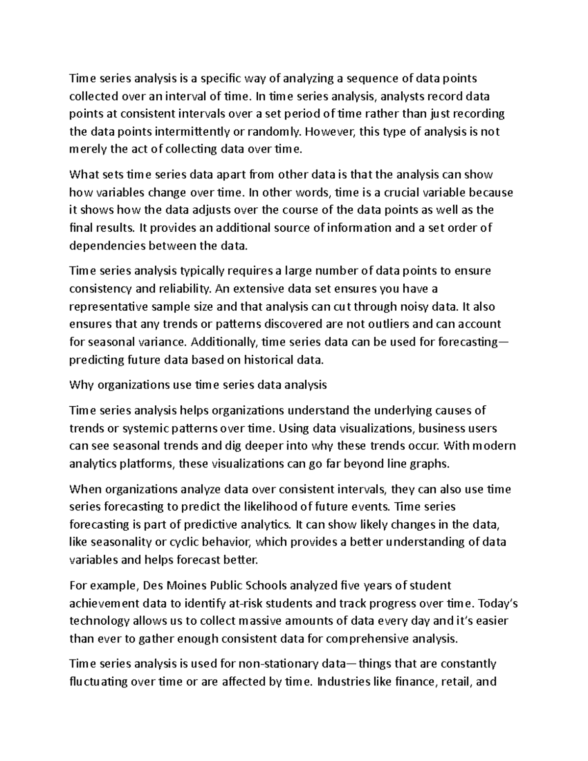 Time series analysis - In time series analysis, analysts record data ...