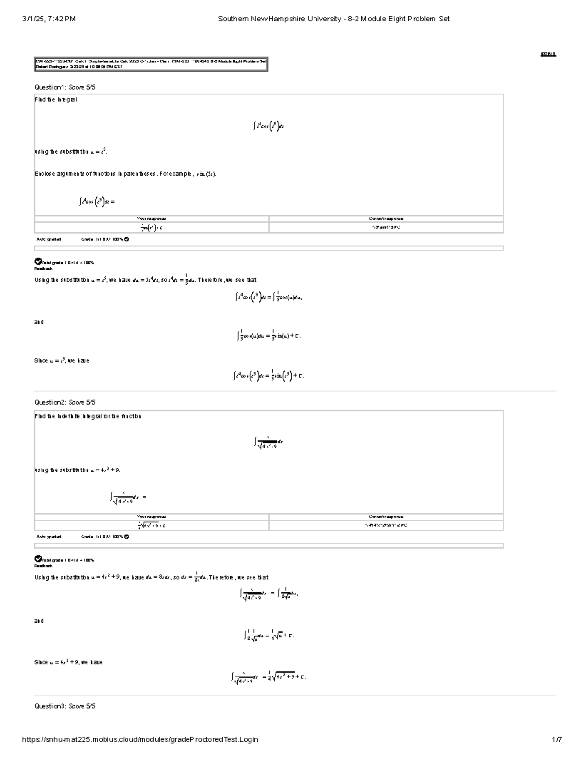 Southern New Hampshire University - 8-2 Module Eight Problem Set ...