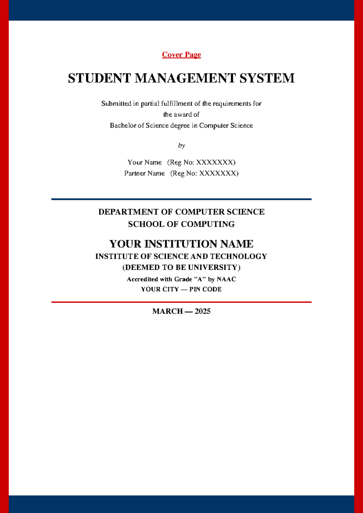 Student Management System Project Report - CS 101 - Studocu