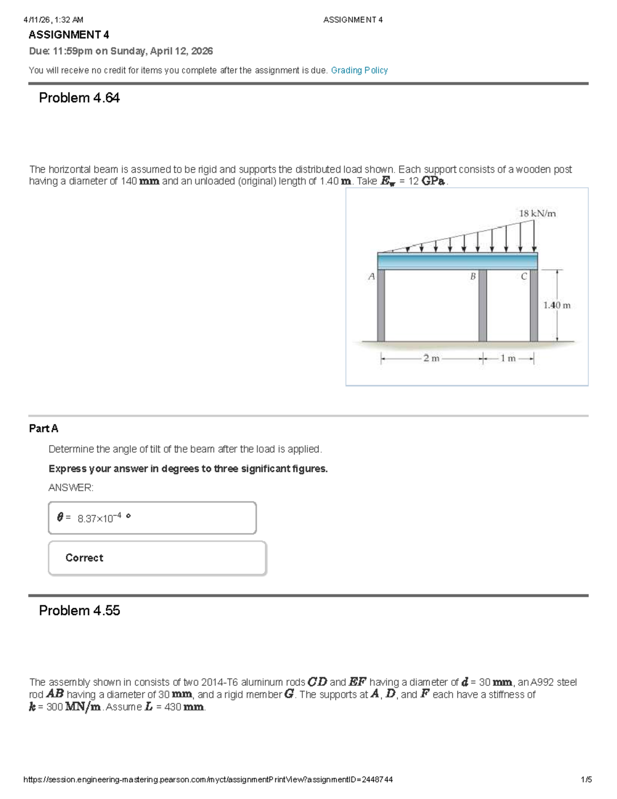 ENGR 101: Assignment 4 Solutions and Grading Summary - Studocu