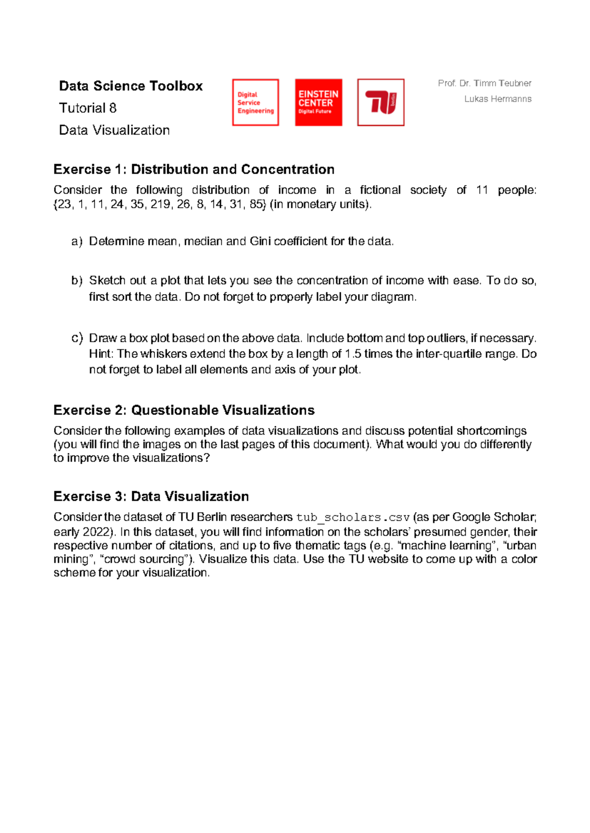 Data Science Toolbox Tutorial 8: Data Visualization Exercises - Studocu