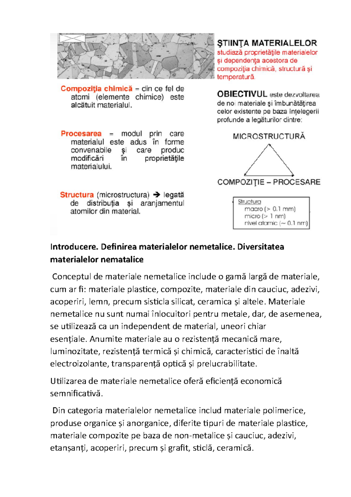 Introducere în Materialele Nemetalice și Compozitele Polimerice - Studocu
