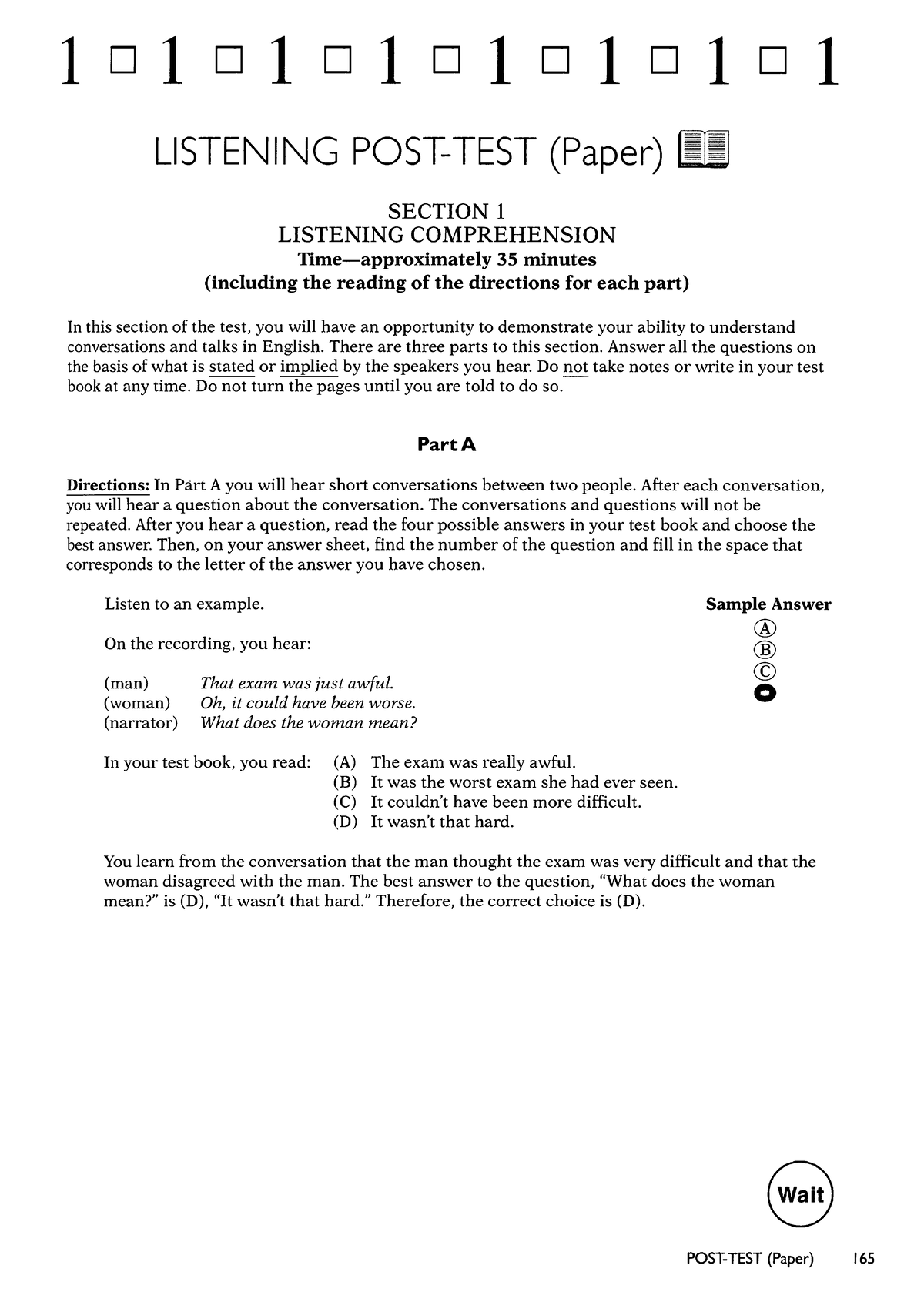 Mock Test 1 - Listening and Structure Comprehension - Studocu