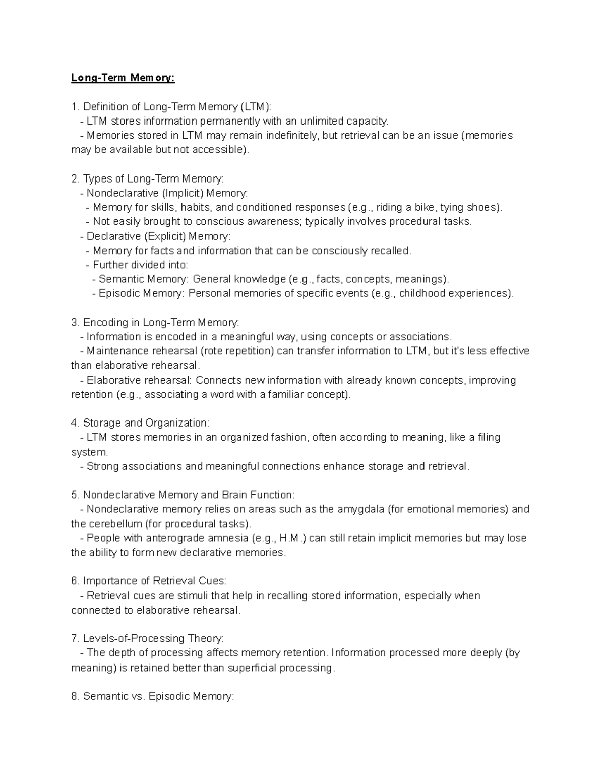 Memory Psychology Notes for BA Year 1 - 2024-25 Syllabus - Studocu