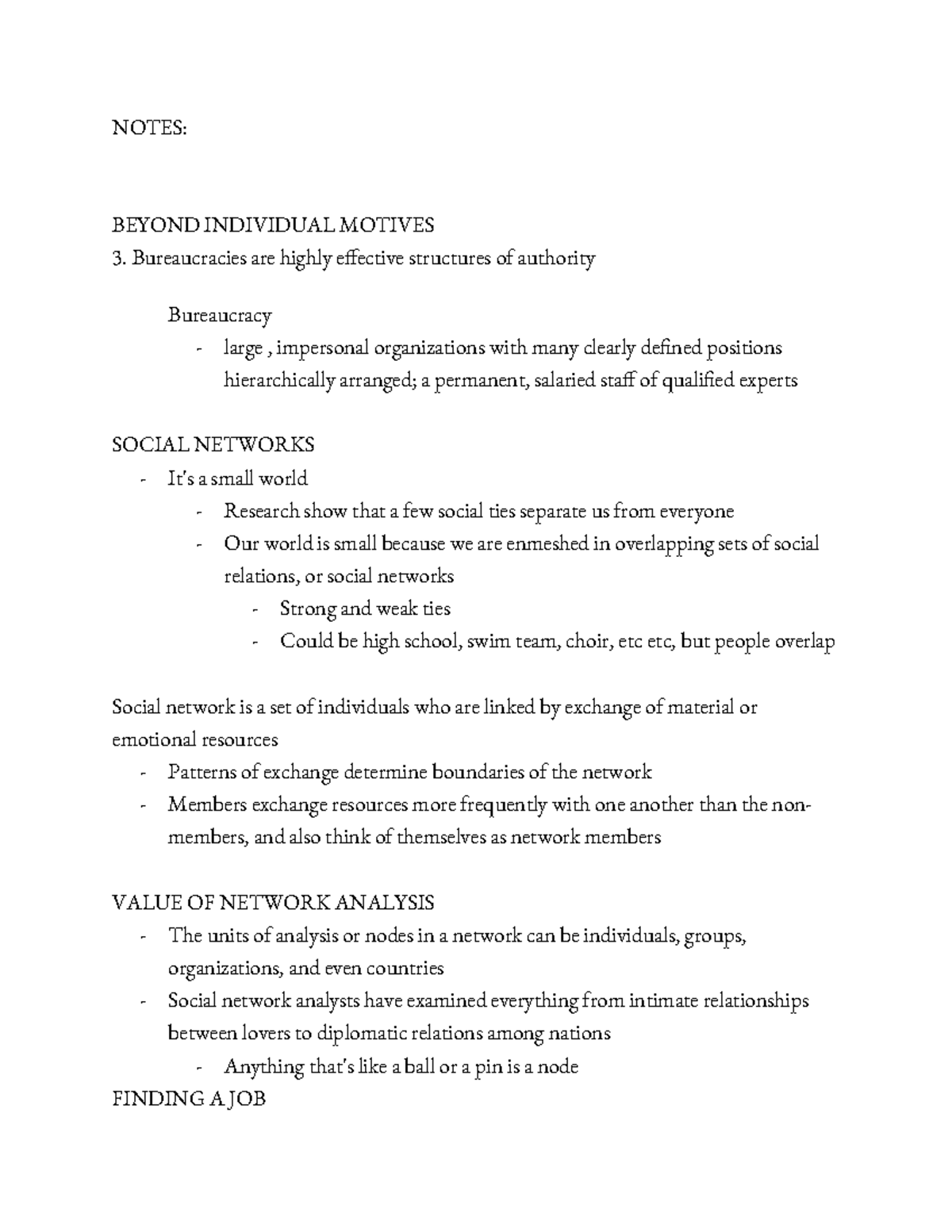 SOC 101 Lecture Notes: Understanding Social Networks and Group Dynamics ...