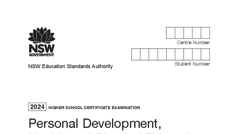 2024 HSC PDHPE Past Exam Paper: Comprehensive Review Guide - Studocu