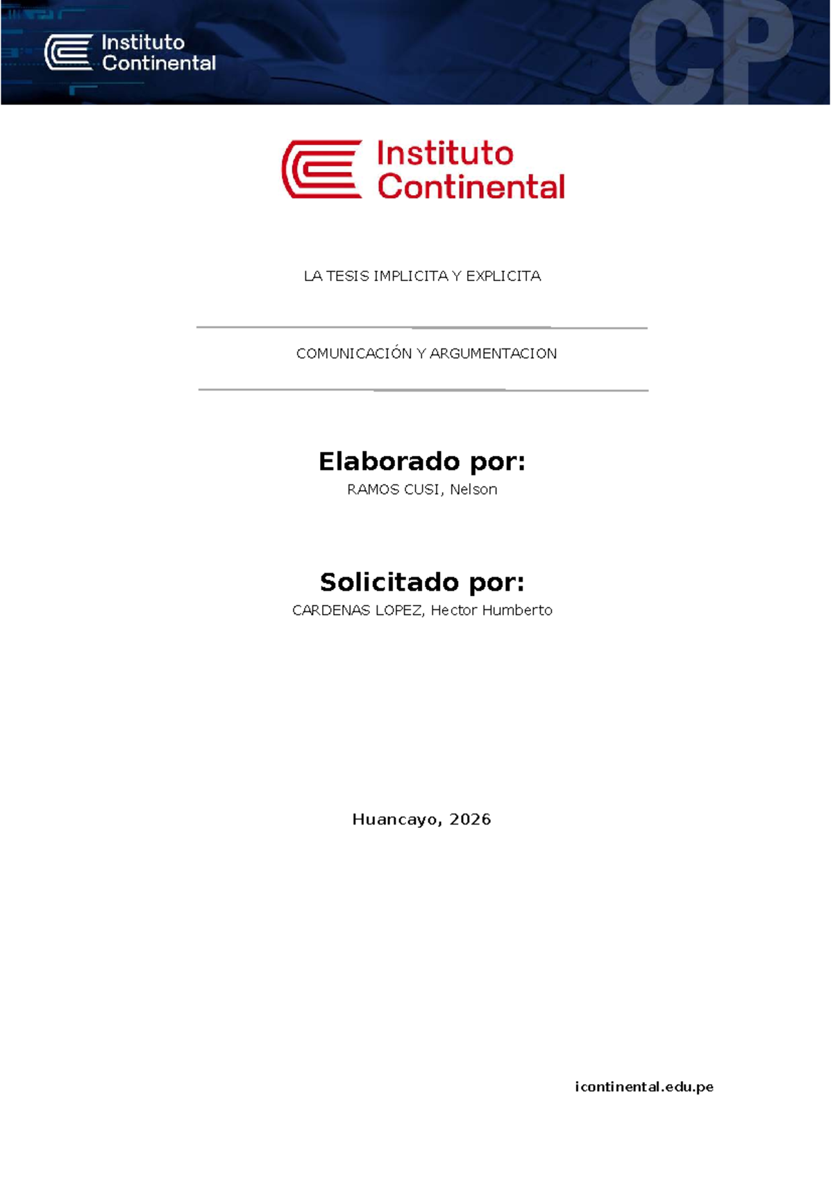 LA TESIS IMPLICITA Y EXPLICITA EN INSTITUCIONES FINANCIERAS - Studocu