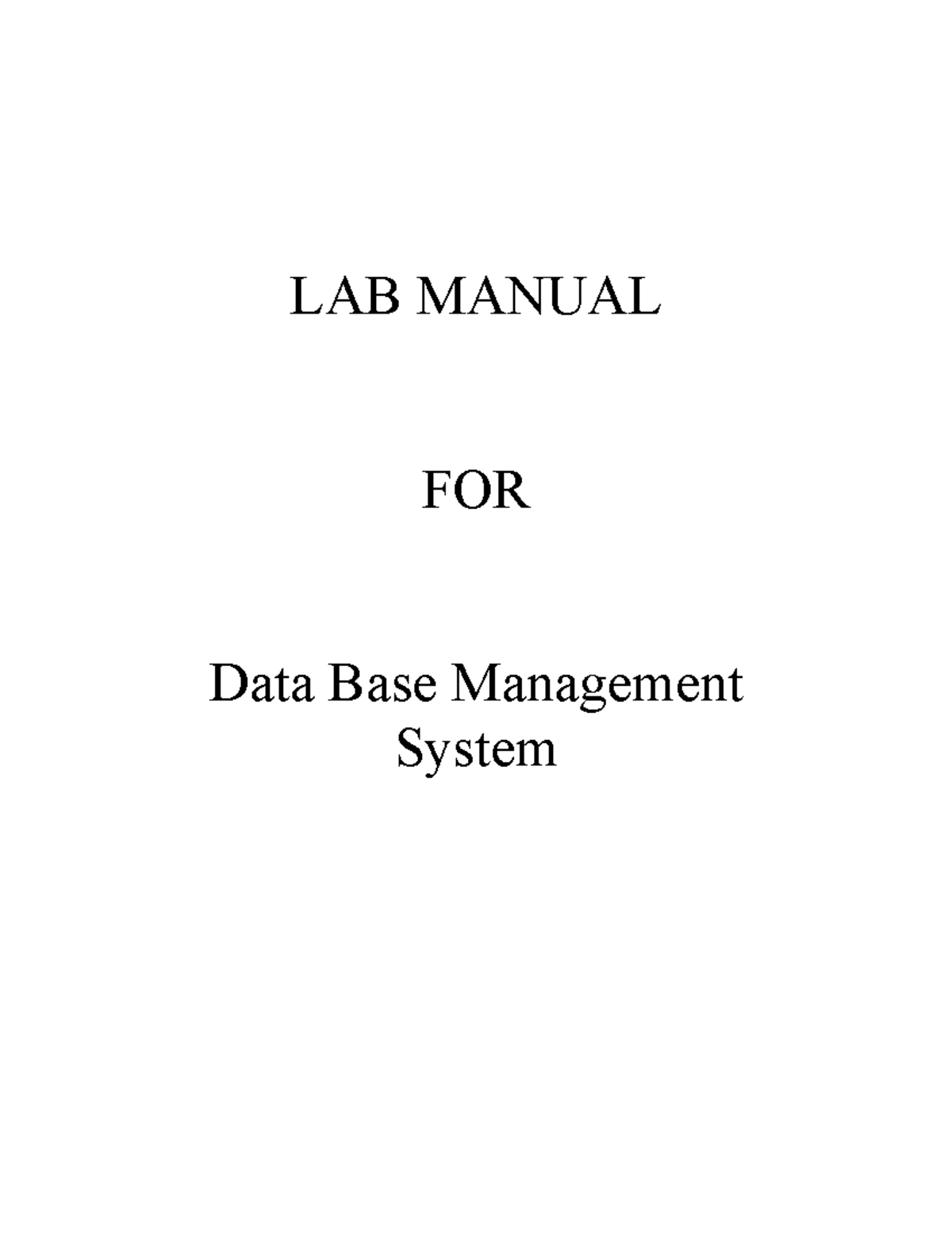 DBMS Lab CSE IVSem - asdsad - LAB MANUAL FOR Data Base Management ...