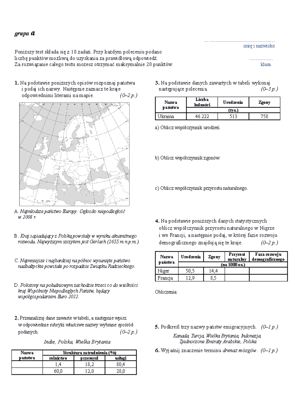 411513174 Test: Mapa Świata - Rozdział 2, Wersja 2 - Studocu