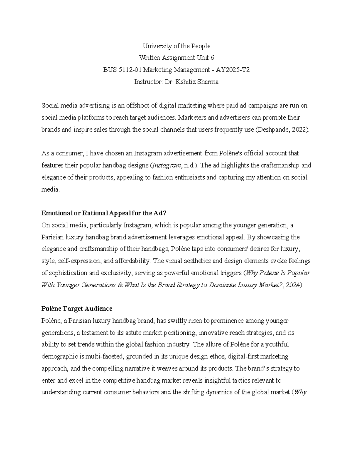 Written Assignment Unit 6 - University of the People Written Assignment ...