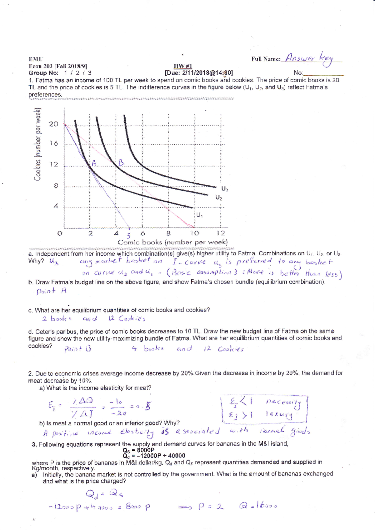 Sample questions midterm - EMU Econ 203 [Fall2018/9] GroupNo: I l2l HW ...