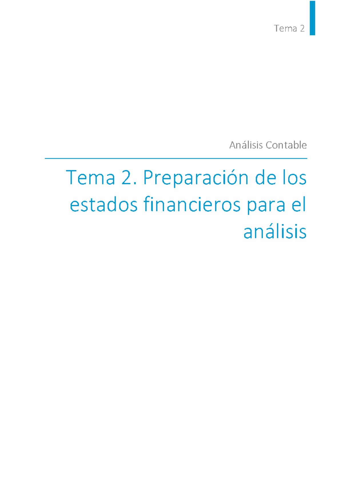 Análisis Contable Tema 2: Preparación de Estados Financieros y ...