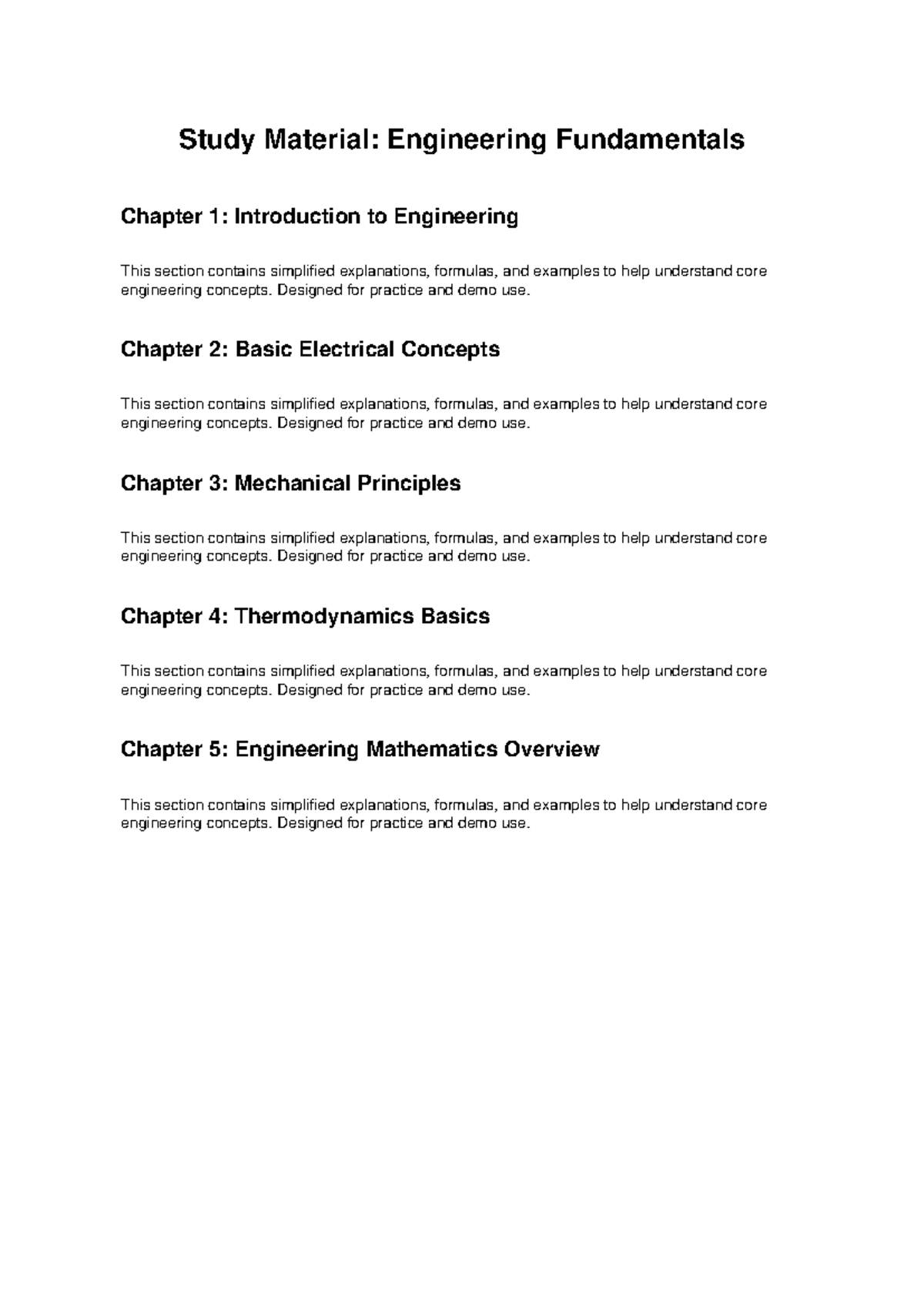 ENG101: Study Material for Engineering Fundamentals - Chapters 1-5 ...