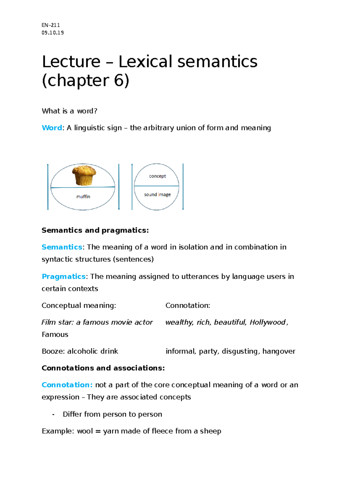 Lecture 6 - Lexical Semantics Overview and Key Concepts (Ch. 6) - Studocu