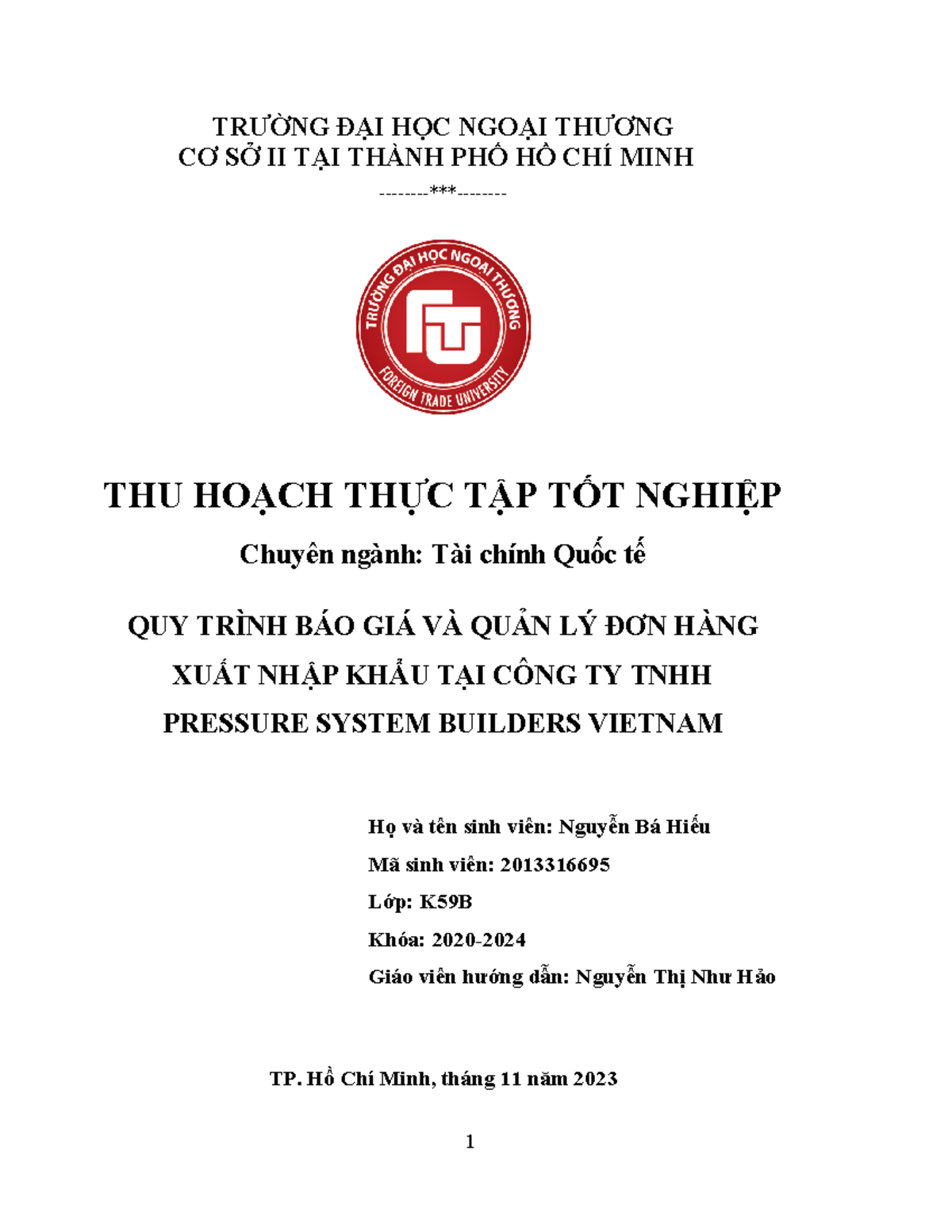 Khóa luận tốt nghiệp: Nghiên cứu quy trình quản lý đơn hàng tại PSBV - Document Preview