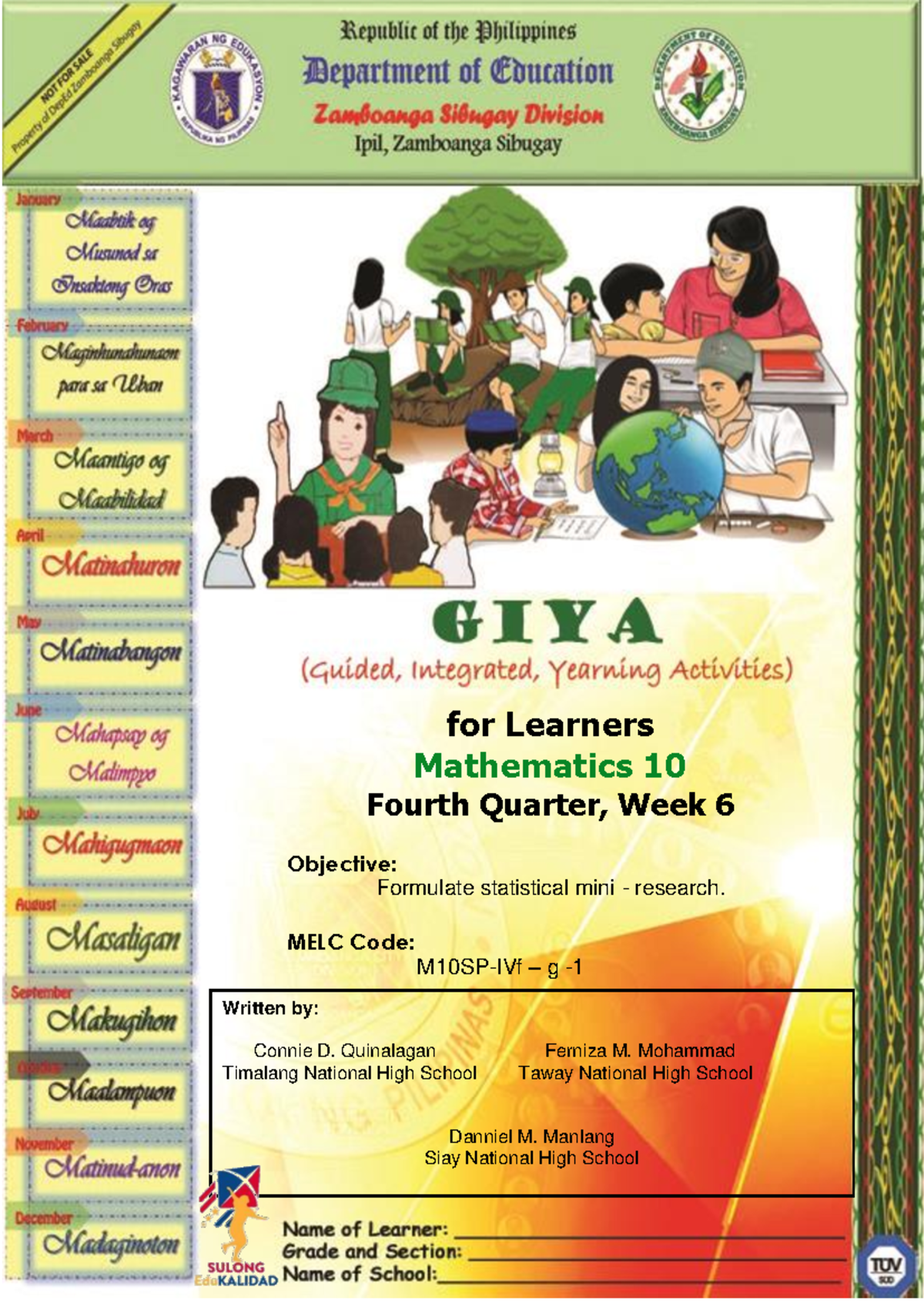 LAS G10 Q4 WEEK 6 - Statistical Mini Research Guide for Students - Studocu