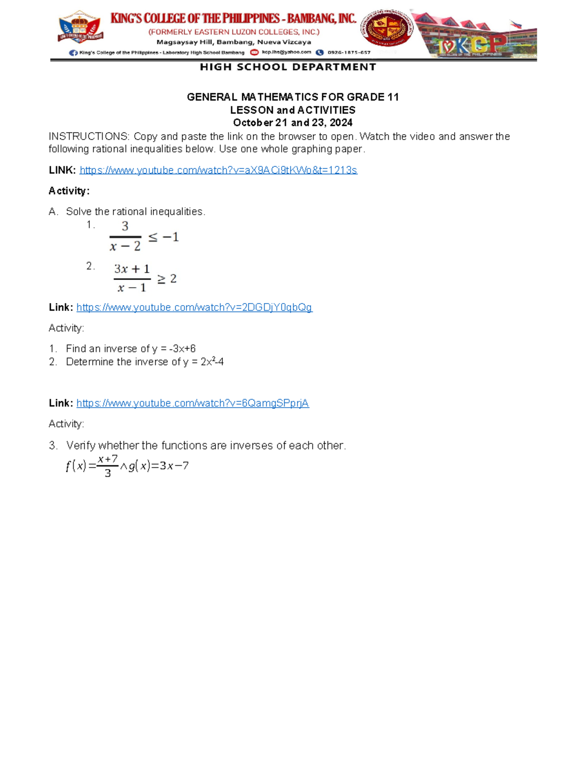 General Mathematics FOR Grade 11 - GENERAL MATHEMATICS FOR GRADE 11 ...