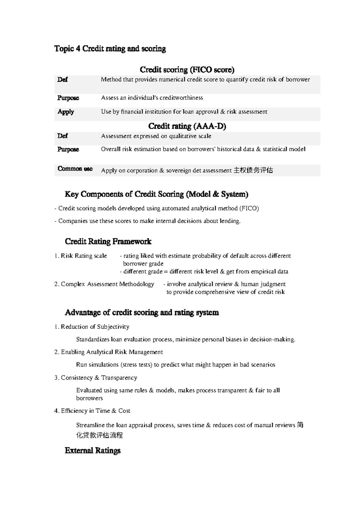 Topic 4: Credit Rating and Scoring - Understanding FICO and Risk ...