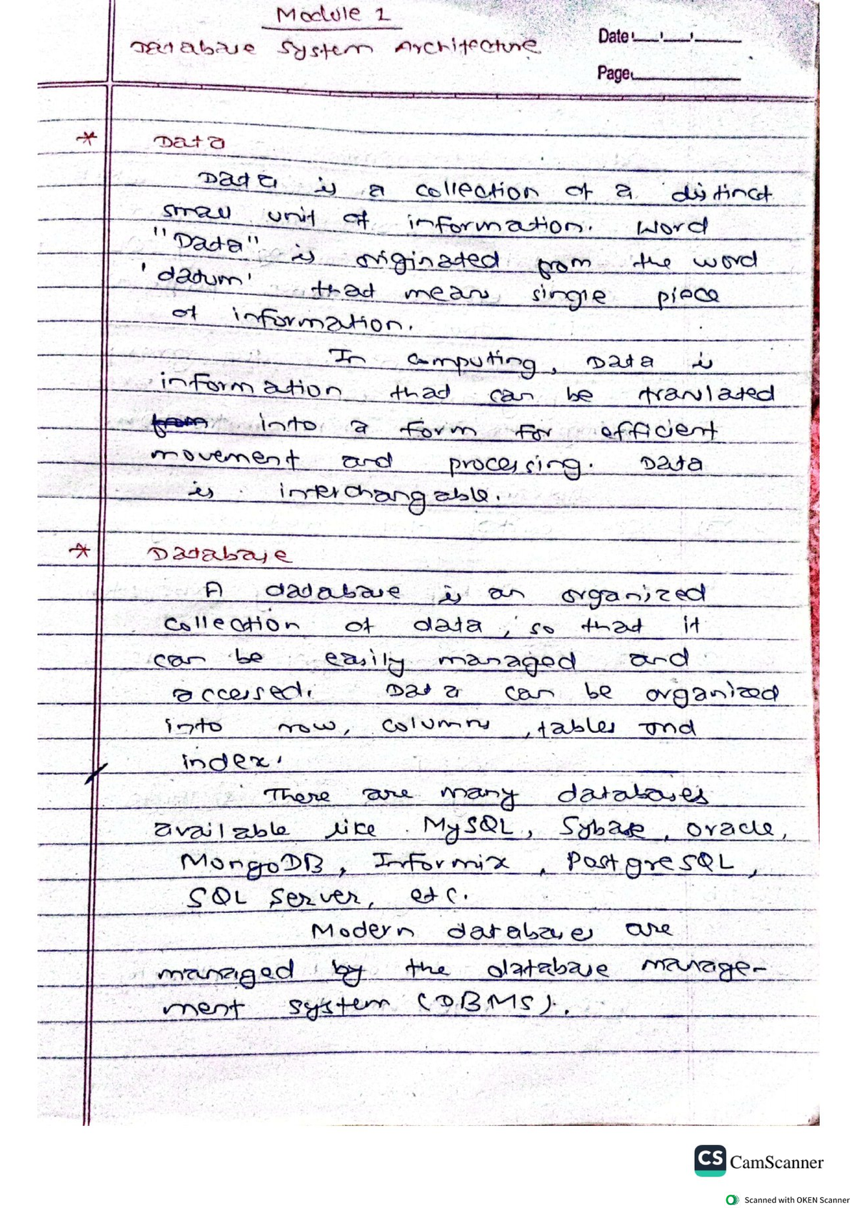 DBMS 5TH SEM - Comprehensive Study Notes for Exams - Studocu