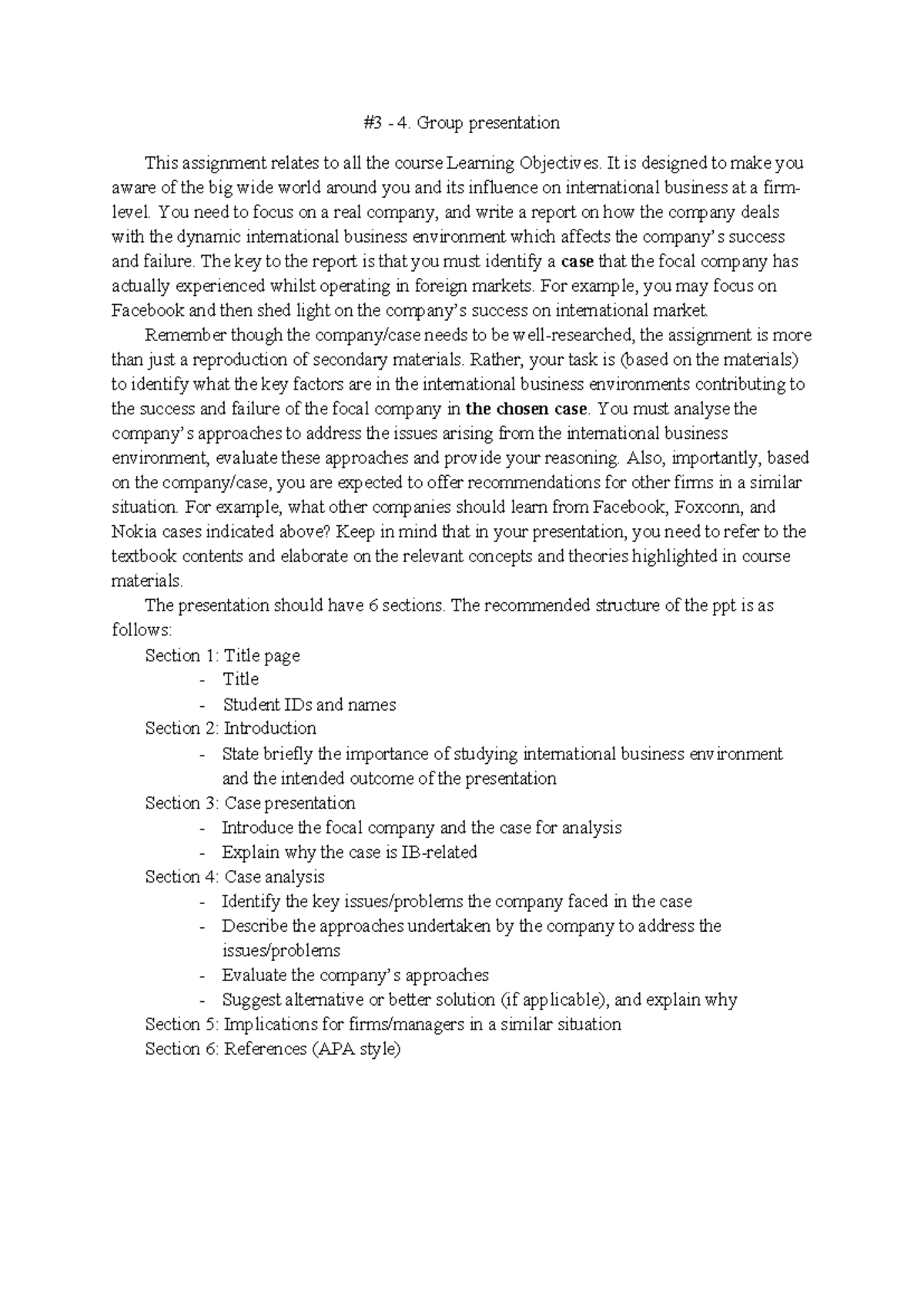 Group presentation IBM - #3 - 4. Group presentation This assignment ...