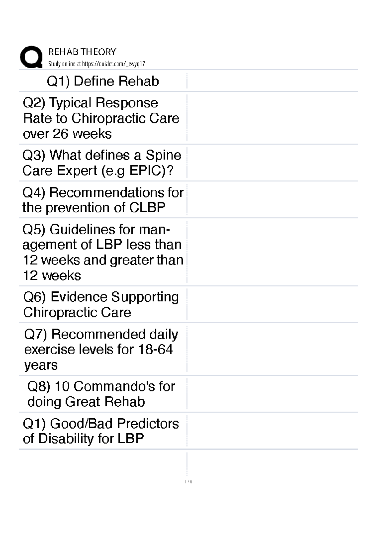 Rehab Theory Notes: Key Concepts and Guidelines for Effective Care ...