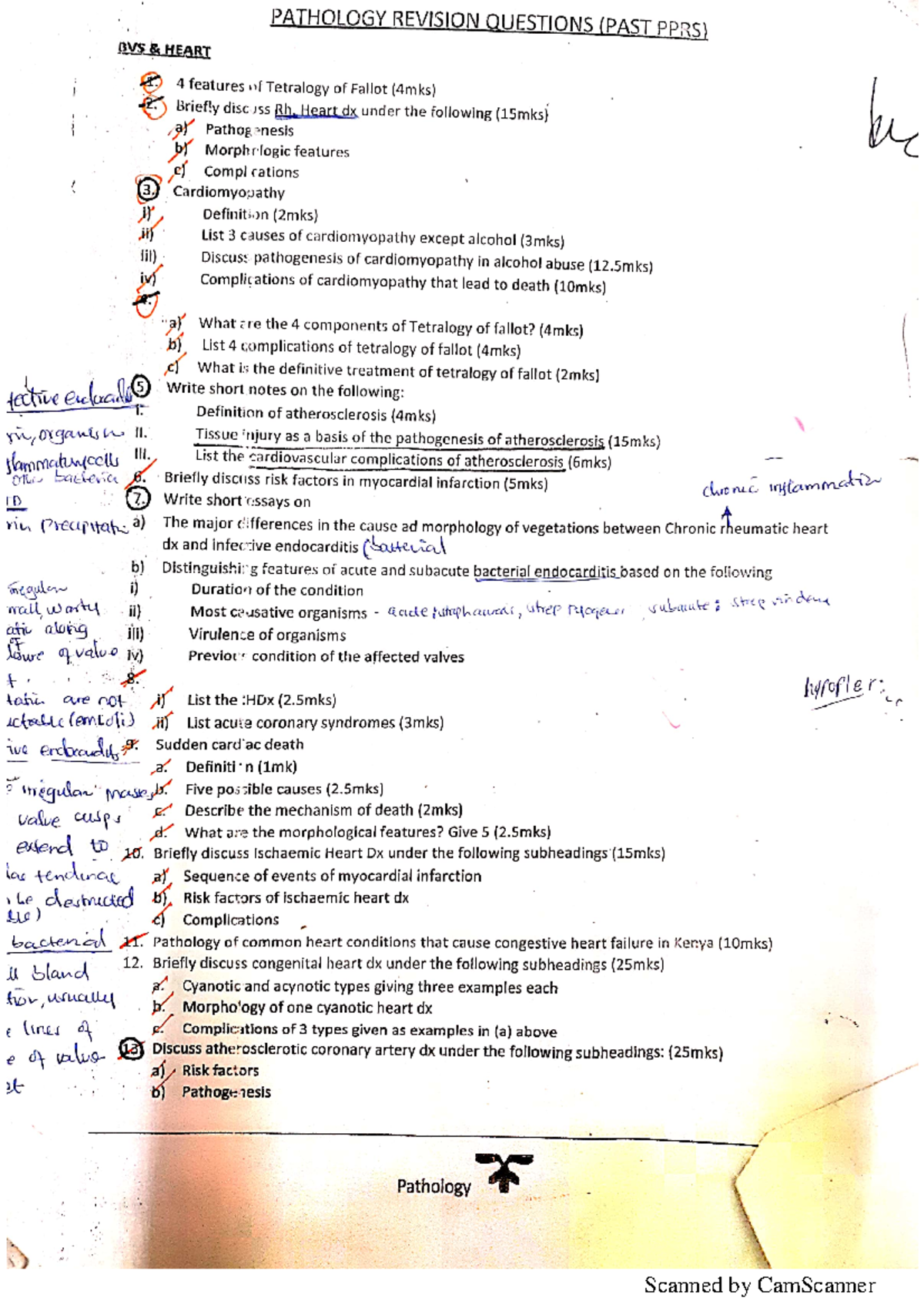 Patho SAQs Organized by Topic for Effective Study - Studocu
