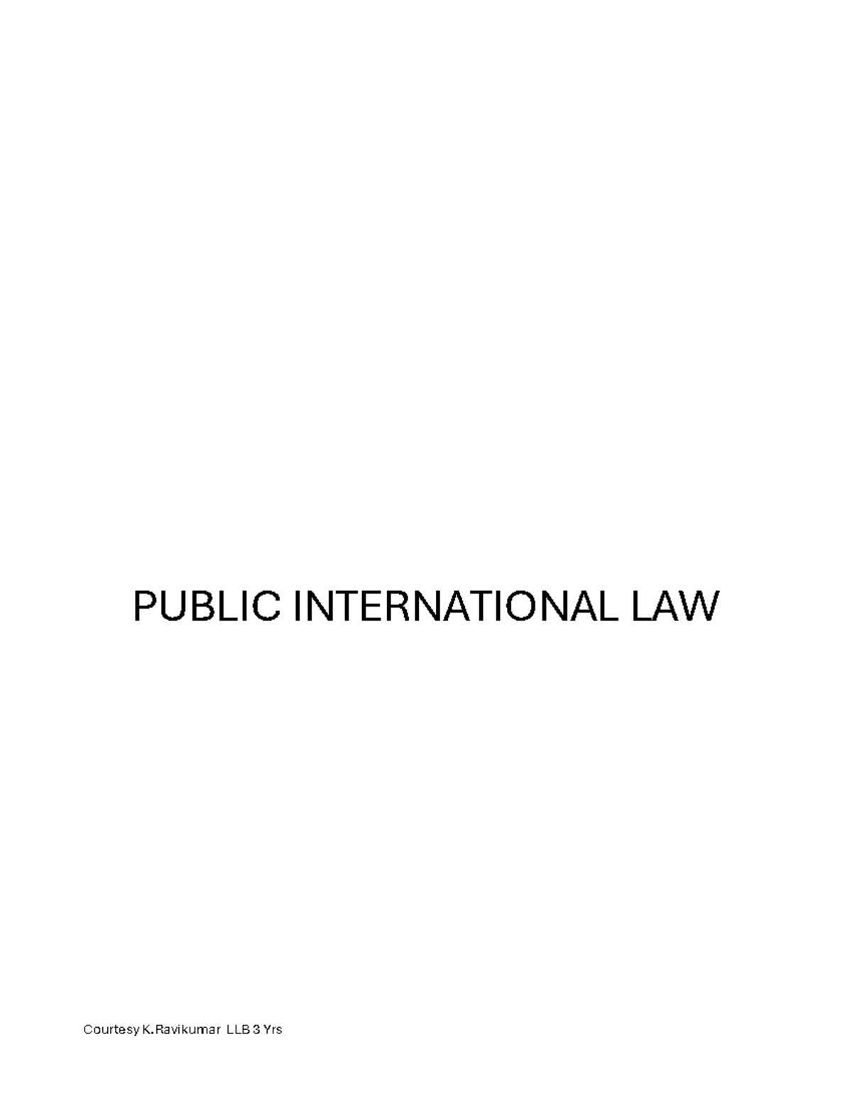 Public International Law: LLB 3 Yrs Final Exam Notes (April 2022) - Studocu
