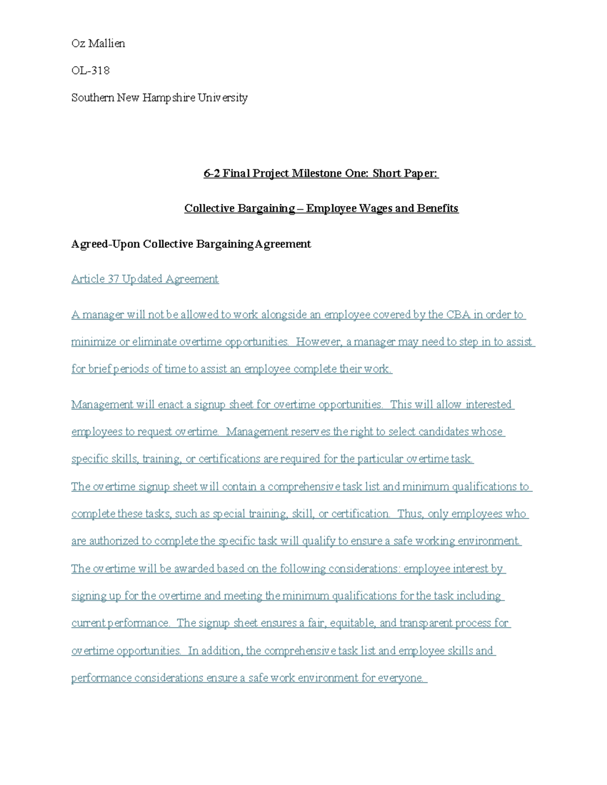 6-2 Final Project Milestone One: Collective Bargaining Insights - Studocu