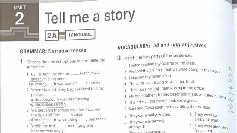 UNIT 2 Workbook 2: Language Vocabulary and Narrative Tenses - Studocu